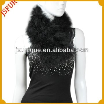 Fashion black turkey feather boa scarf