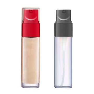 Transparent Round Cosmetic Liquid Foundation Airless Pump Bottle, 50ml, Plastic Vacuum Bottle