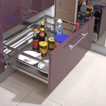 Canasta de cajón de cocina de acero inoxidable: solución multifuncional de almacenamiento de 3 lados de 3 lados