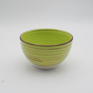 Nieuw design met de hand geschilderde keramische dinware steengoed groene servies servies diner set