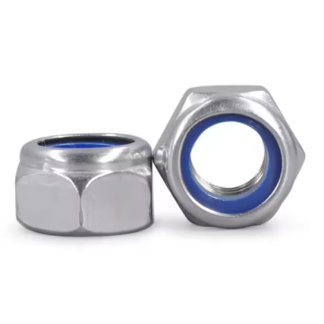 Blue white zinc Nylon Nut M22