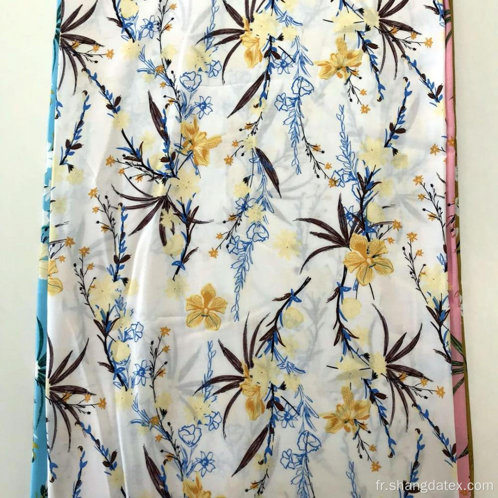 Rayon 45S Screen Print Flower Design Robe Femme