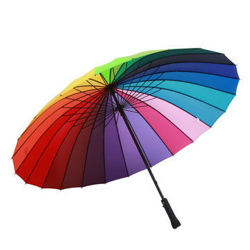 Promotional Rainbow Automatic-open Umbrella, OEM/ODM Orders are Welcome