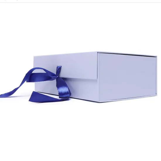 Foldable Gift Wrap Box with Lid and Ribbon