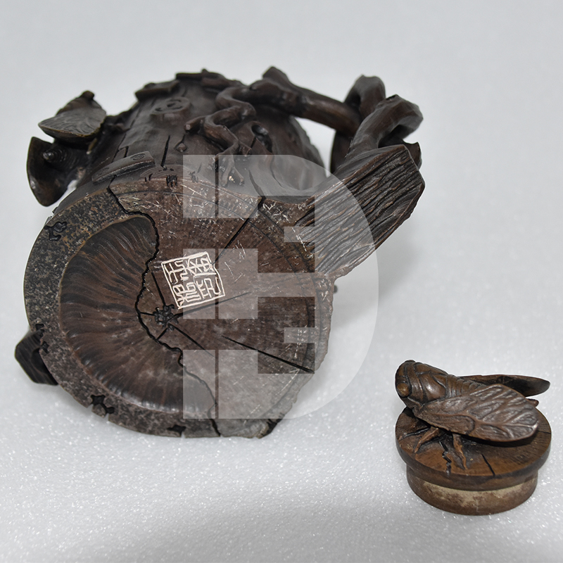 Stone Carved Teapot Cicada Pot