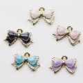 Alloy Enamel Bow Knot Pendants Home Decoration Metallic Bowtie Fashion Necklace Bracelet Jewelry Finding