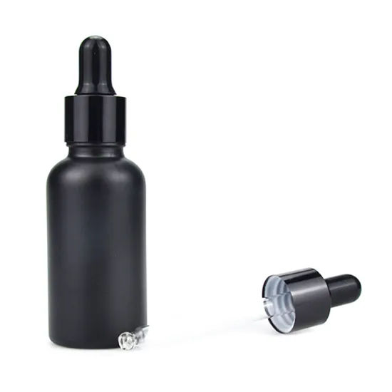 essential oil matte black cosmetic glass bottle