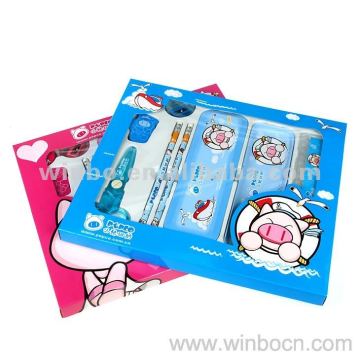 Cartoon students kids children cute stationery set