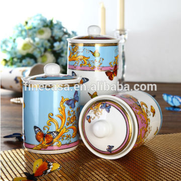800CC Luxury Fine New Bone China Decorative Airtight Canister of Song of Joy