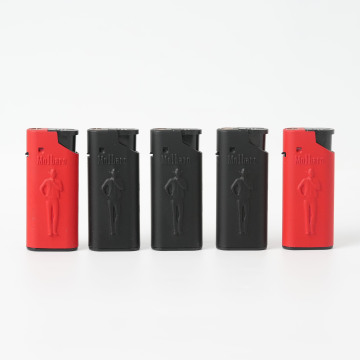 Isqueiro eletrônico retrato em relevo 3D fosco vermelho e preto