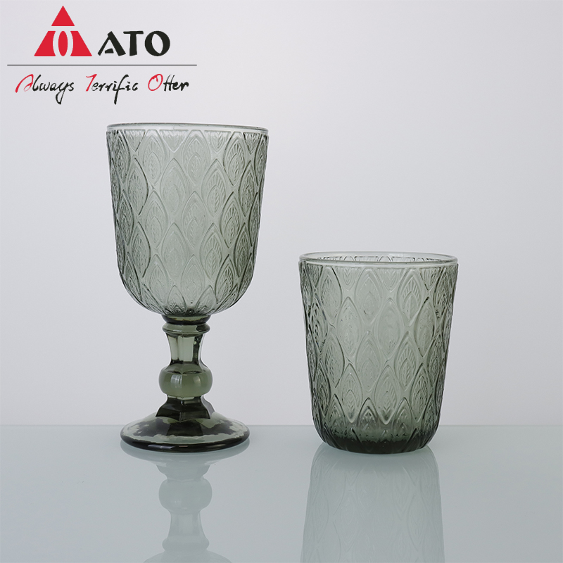 Grey goblet Juice Water Glass Cup For Hotel