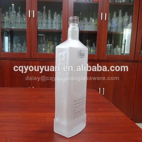 OEM custom made flask frosted 1l glass bottle for spirit