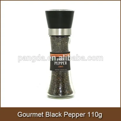 Gourmet Black Peppercorn 110g | Adjustable Recyclable Refillable Grinder