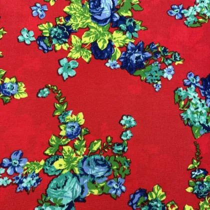 75D Pure Polyester Floral Pattern Wool Peach Textile