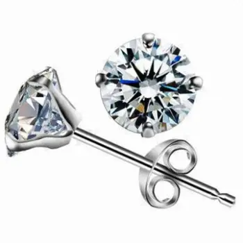 Sterling Silver Stud Earring with Fashion 5.5mm Crystal Jewelry, Various Specifications are Welcome