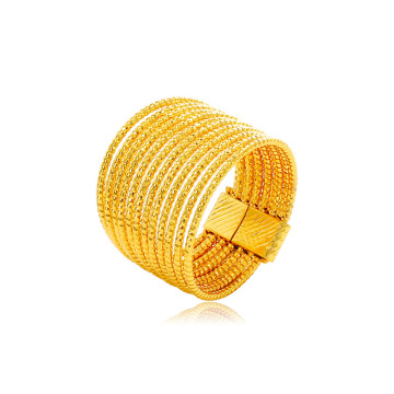 Gold-Plated Luxury Rings: Simple Style, Multi-Layered Lines, and Circular Designs