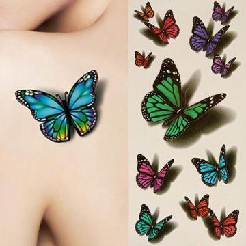 3D Temporary Colorful Butterfly Tattoo Sticker Fake Tatto Flash Body Art Removable Waterproof for Girl Women Men Hot