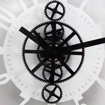 Vintage Gear Wall Clock Black White