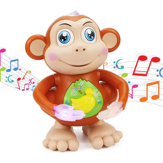 IN STOCK: Interactive Anime Dancing Monkey Toy with Walking Lights, Music, and Left-Right Movement