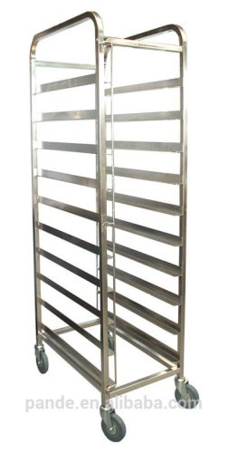 Commercial stainless steel mobile bakery trolley