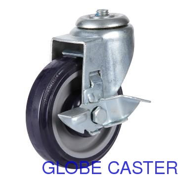 5 inch Medium Duty PU Caster Wheel With Brake,Fit for Supermarket Cart