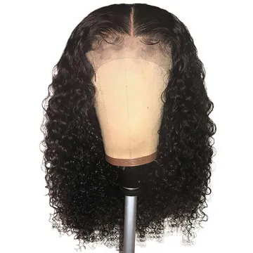 4*4 swiss lace Front Closure Human Hair Short Deep Bob Wigs Peruvian Wholesale Virgin Human Hair Wigs Deep Wave