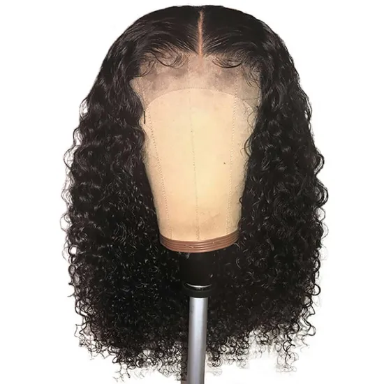 4*4 swiss lace Front Closure Human Hair Short Deep Bob Wigs Peruvian Wholesale Virgin Human Hair Wigs Deep Wave