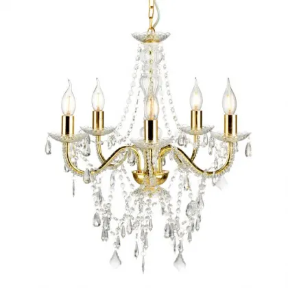 Multi Light White Candle Style Traditional Chandelier 52"W Acrylic Crystal Dining Room Chandelier