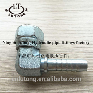 SAE J 514 swaged hydraulic zinc plate pipe fittings 90 angle JIC female 74 degree cone seat
