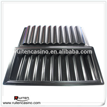 500ct Black Plastic Casino Poker Chip Tray for Blackjack and Poker Game Tables