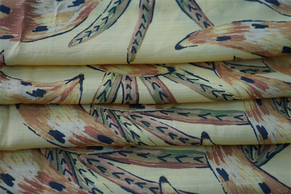 Rayon Slub Tencel Like Print Fabric