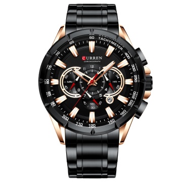 2023 Blue Stainless Steel 3ATM Water Resistant Chronograph Quartz Wrist Watch for Men