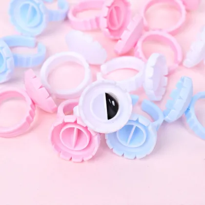 Wholesale Eyelash Glue Rings - 100pcs/pack Disposable Eyelash Extension Glue Holders