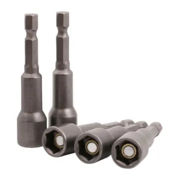 Set of 10 48mm Magnetic Nut Setter Driver Bits - Hex Nut Setting Tool