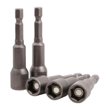 Set of 10 48mm Magnetic Nut Setter Driver Bits - Hex Nut Setting Tool