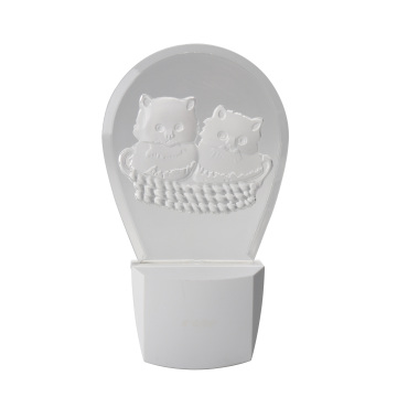 Kitty Acrylic Plug-in Night Light for Kids' Bedroom Lamp