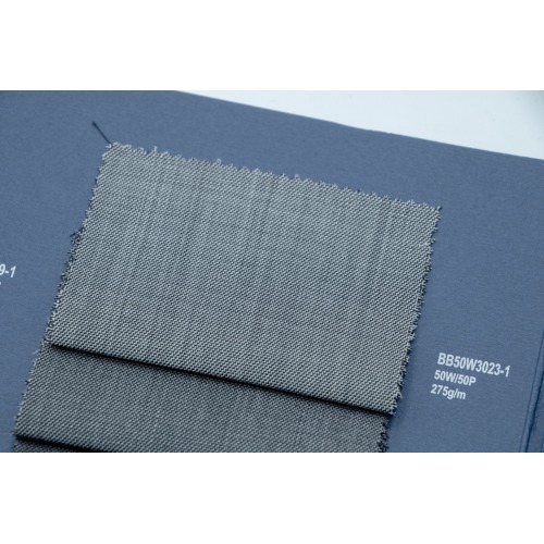 Grey Twill 50% Wool Fabric