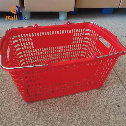 Environmentally blue metal Double handle shopping basket