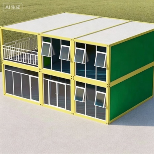 Quick-Assemble Prefab Box House with Sunlit Design