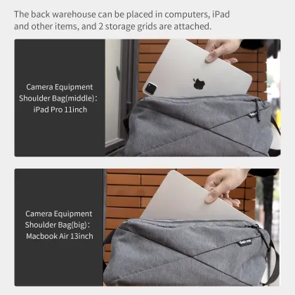 SCC2_ES-S Daily Shoulder Bag Gray - Small Camera Shoulder Bag for Photography