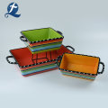Creative Printed Colorful Bakeware Sets With Handle