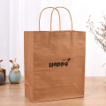 Bolsa de papel Kraft marrón con logotipo impreso personalizado para embalaje de ropa