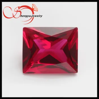 Semi precious rectangle shape red ruby jewelry stone