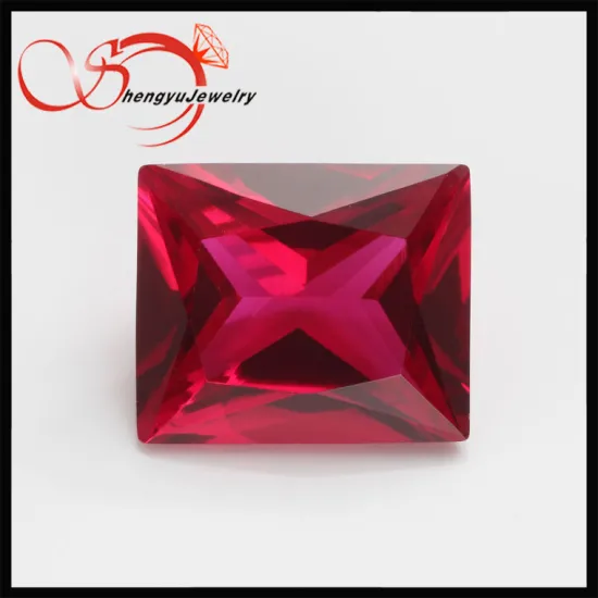 Semi precious rectangle shape red ruby jewelry stone