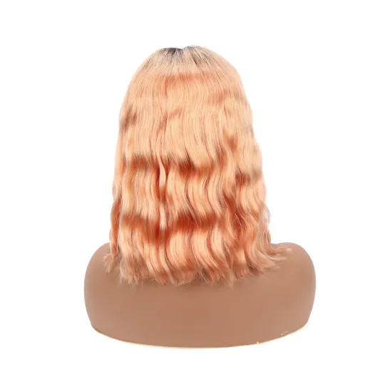 Wholesale Straight Raw Indian Virgin Human Hair Short Blonde 1B 613 Pink Blue Gold Color Bob Lace Front Human Hair Wig Vendor