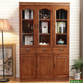 Vintage Wooden Bookcase with Cabinets