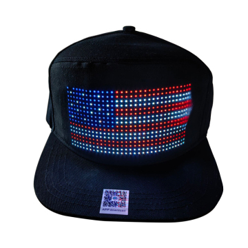 RGB LED Trucker Hats - American Flag Show Performance Party Favor Baseball Caps with DIY Lights
