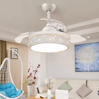 bedroom decor led ceiling fans with lights remote control restaurant invisible dining room ceiling fan light luminaire suspensio