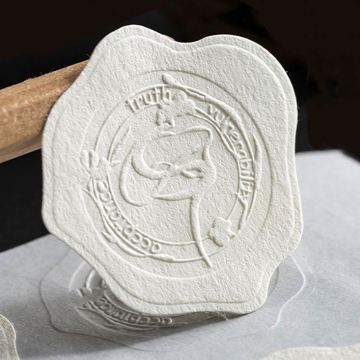 Custom Logo Stickers: Round Emboss Deboss Engraving for Planners, Notebooks, and Packages