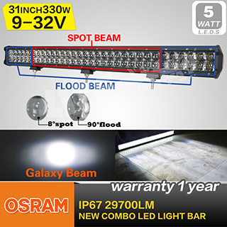 330W High Power Light Bar, 66PCS*5W Osram LED, for ATV/UTV/off Road Car/Mining